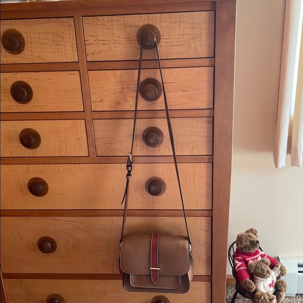 Brown and Red Crossbody Bag